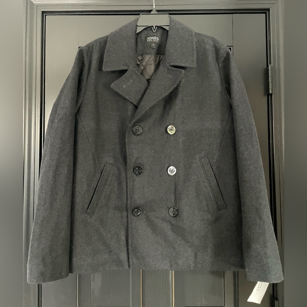 Jones New York Charcoal Pea Coat for Men